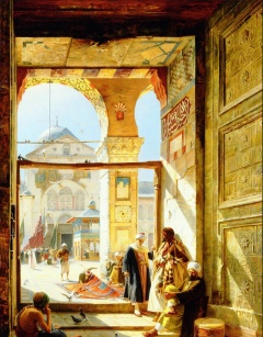 Густав Бауэрфайнд (1848-1904).  Вход в мечеть Омейядов в Дамаске